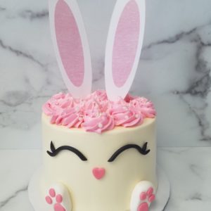 6" Round Funfetti Easter Bunny Cake