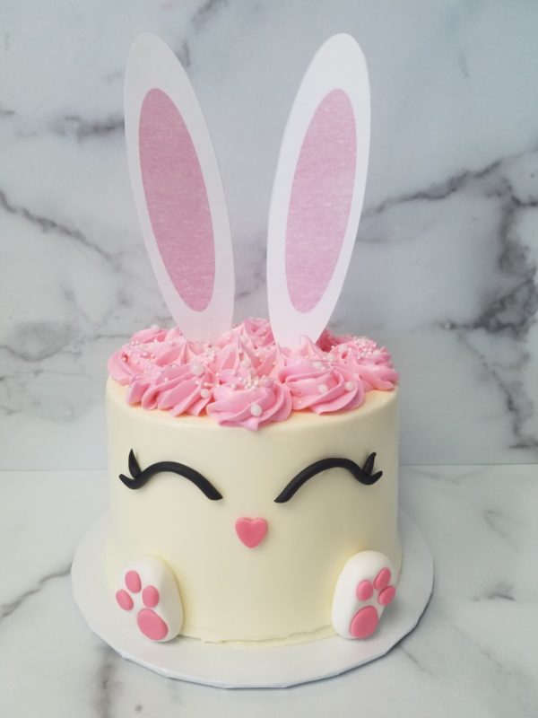 6" Round Funfetti Easter Bunny Cake