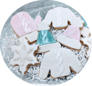 "All Bundled Up" Sugar Cookies - Platter of 6