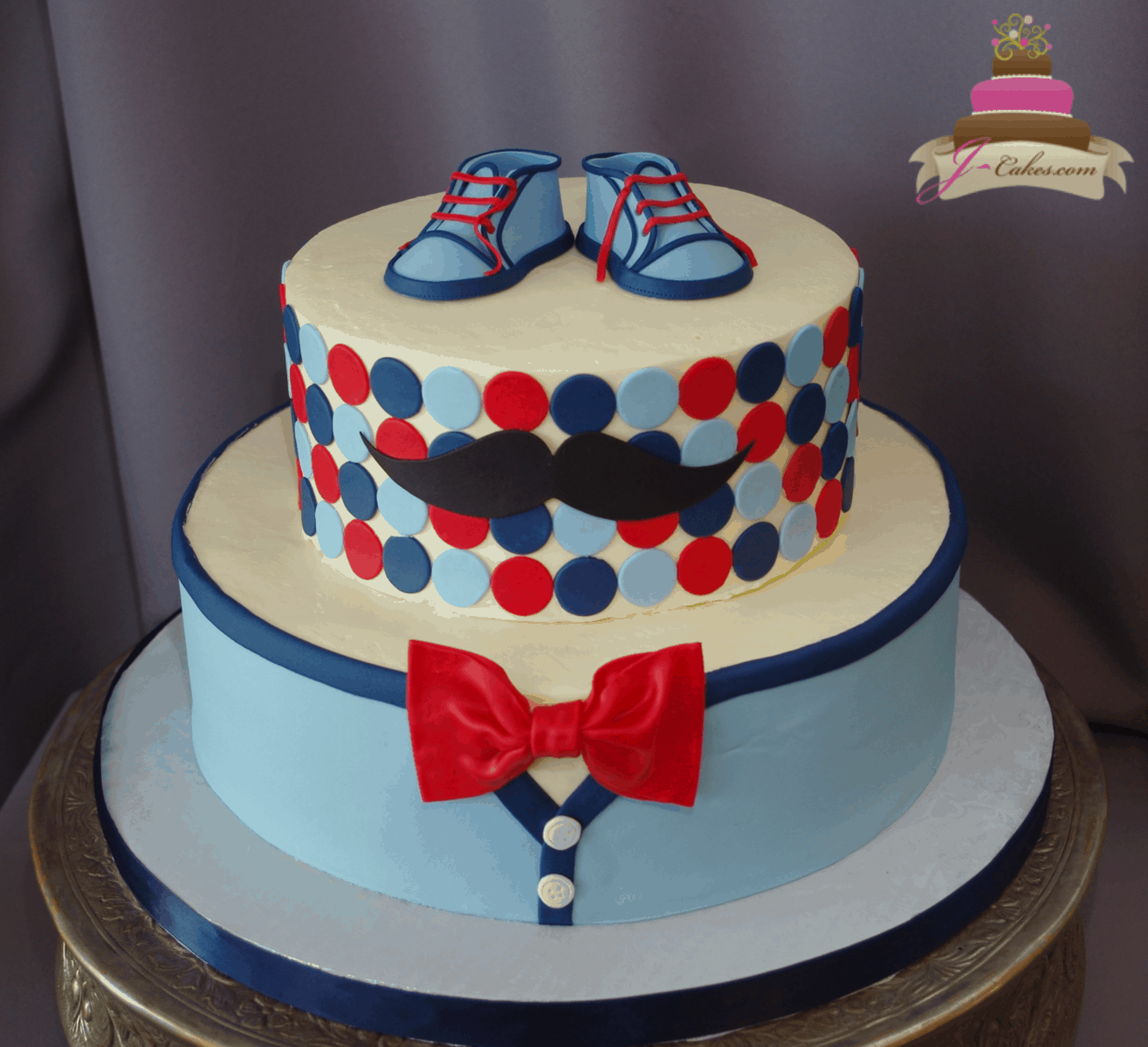 (244) Little Man Baby Shower Cake