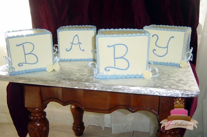 (201) Baby Block Shower Cake