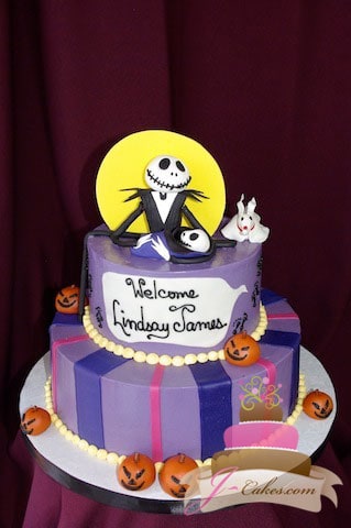 (214) Nightmare Before Christmas Baby Shower Cake
