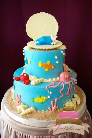 (216) Under the Sea Baby Shower Cake