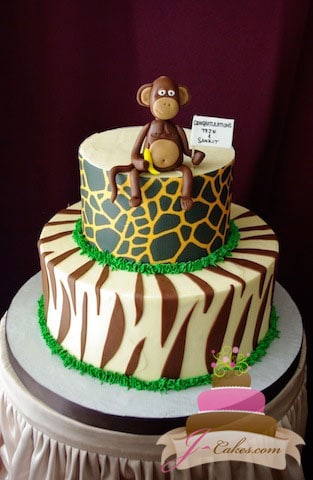 (219) Jungle Theme Baby Shower Cake