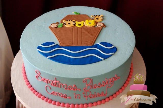 (220) Noah's Ark Baby Shower Cake