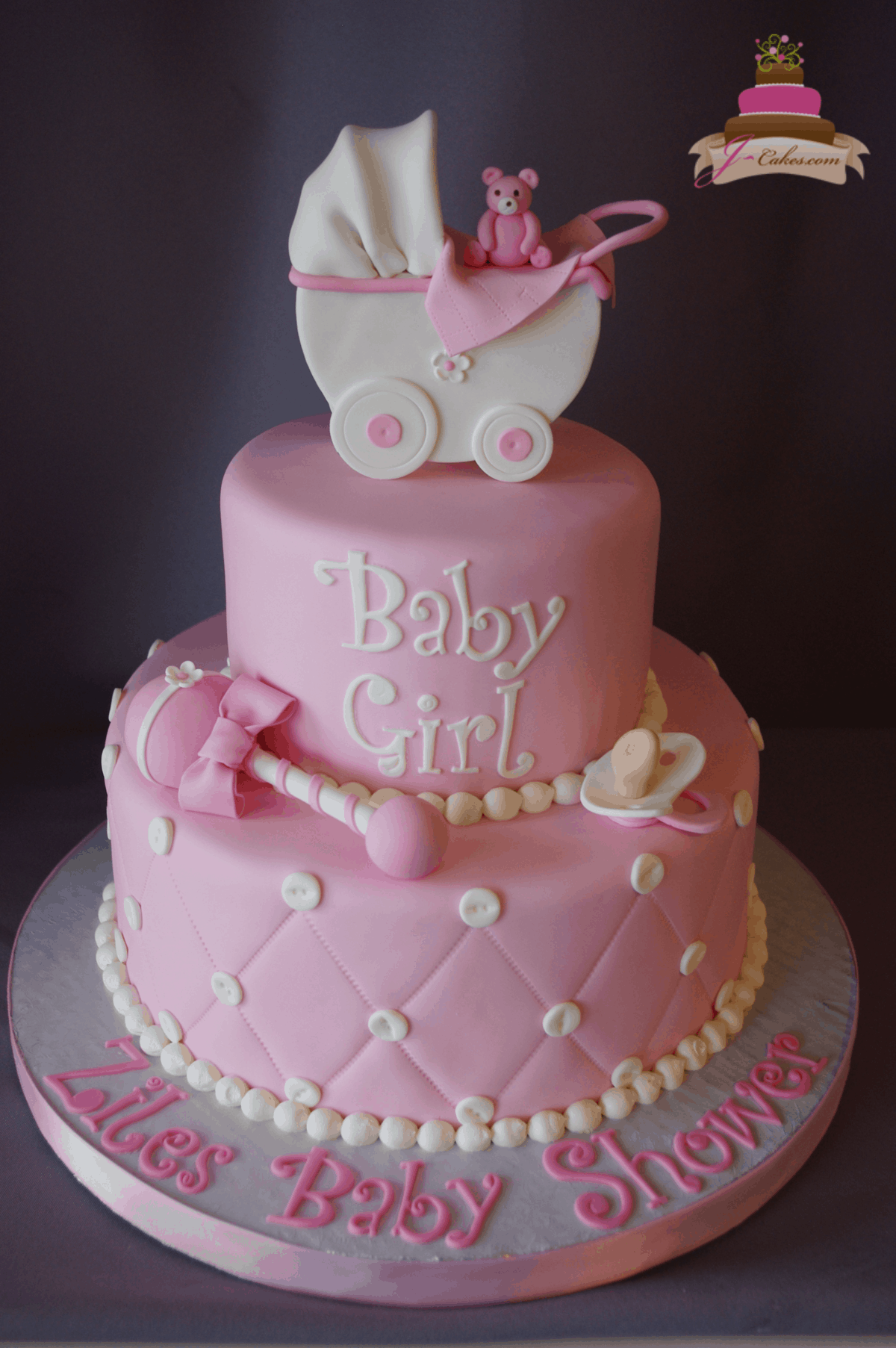 (239) Fondant Baby Shower Cake