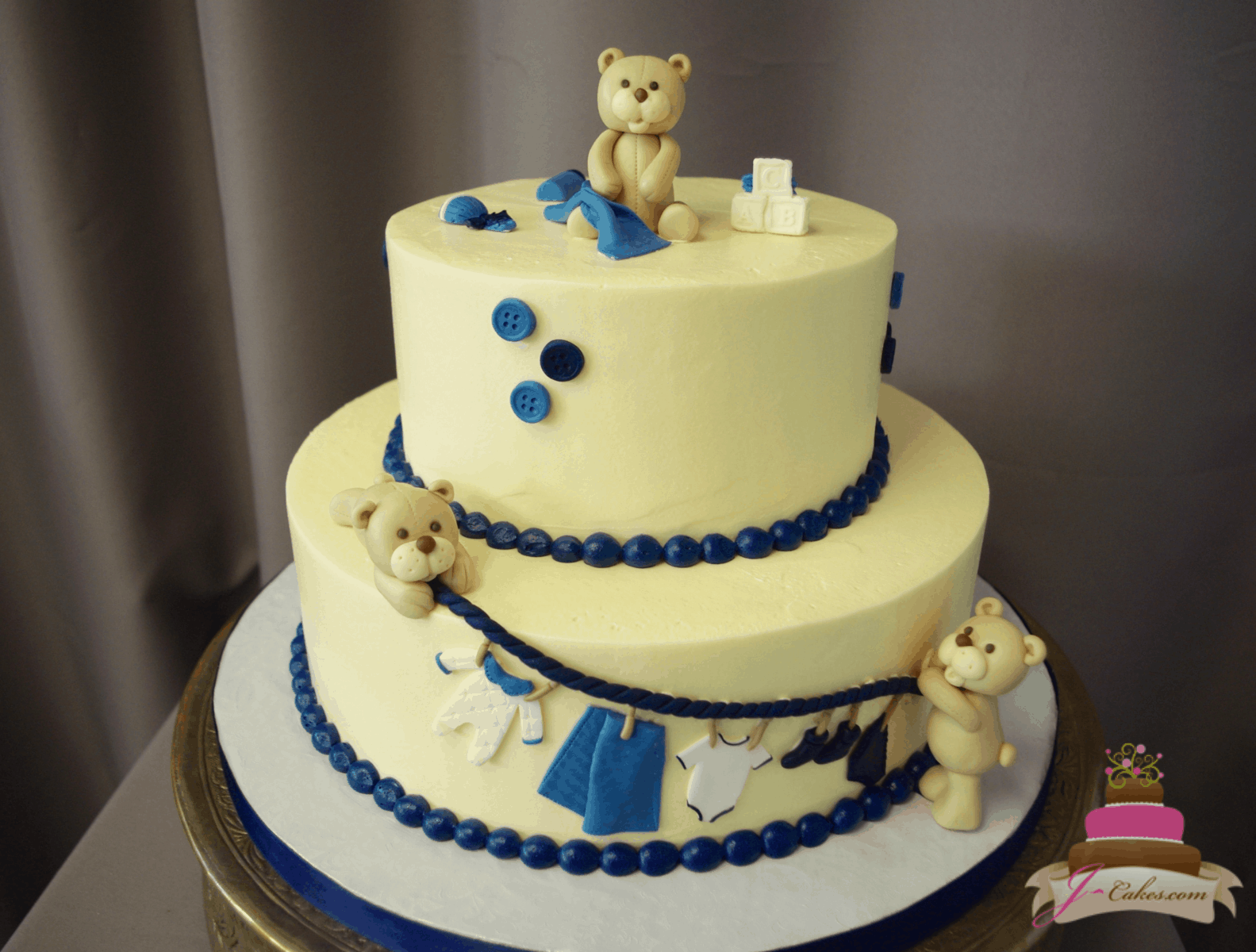 teddy bear baby shower cake boy