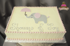 (247) Flat Elephant Baby Shower Cake