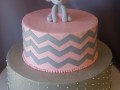 (229) Elephant Baby Girl Shower Cake