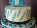 (230) Animal Print Baby Boy Shower Cake