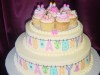 (202) Clothesline Baby Shower Cake with Cupcakes