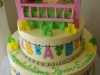 (212) Clothesline Baby Shower Cake with Crib Topper