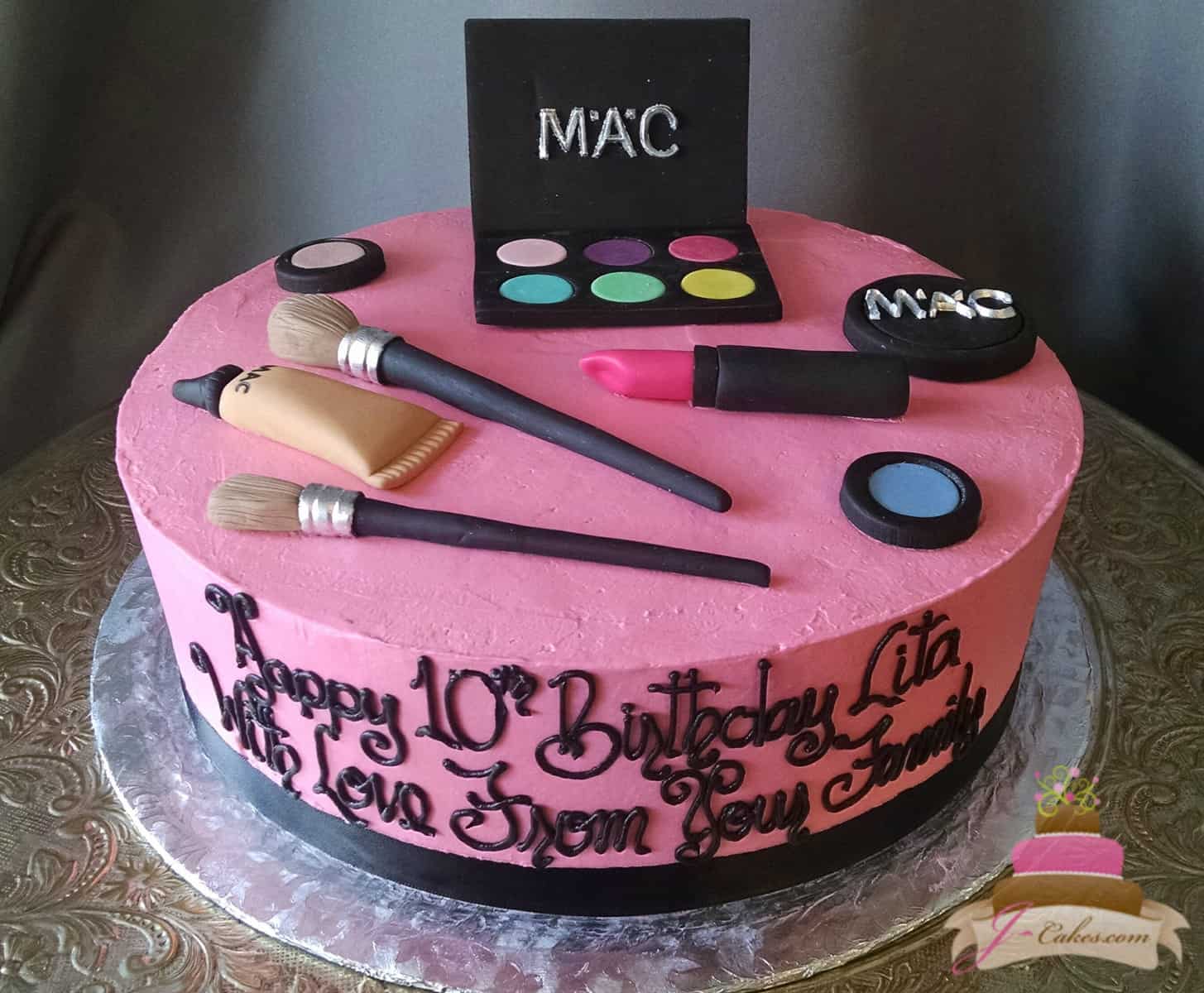(168) Make-Up Theme Birthday Cake