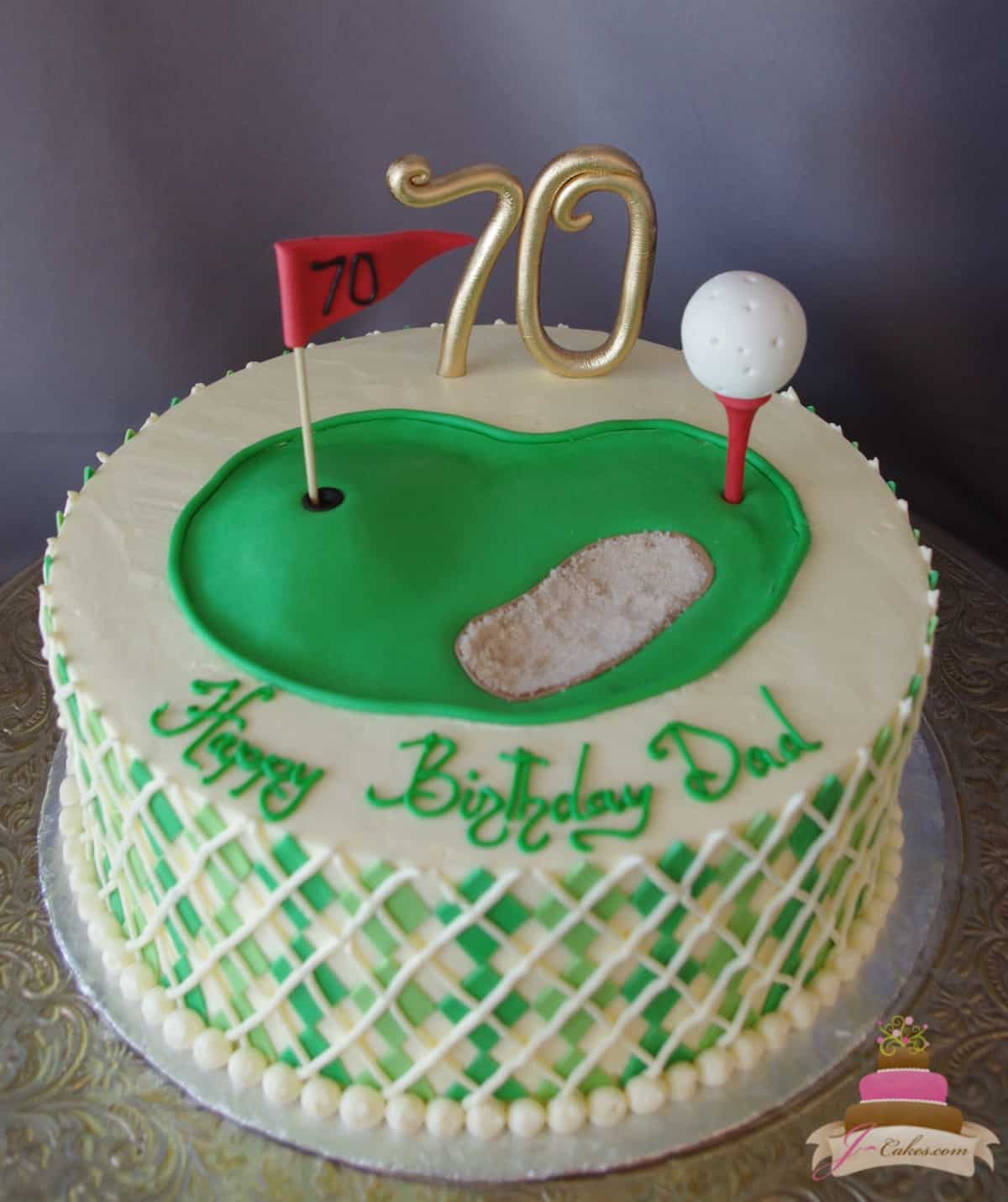 (169) Golf Theme Birthday Cake