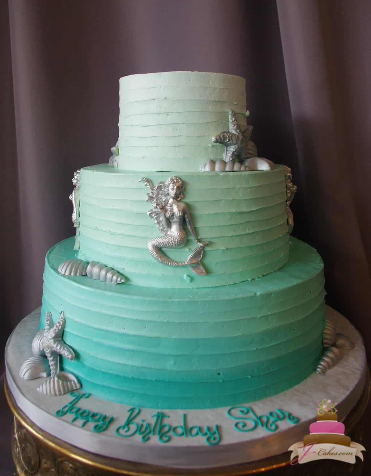 (179) Elegant Mermaid Birthday Cake