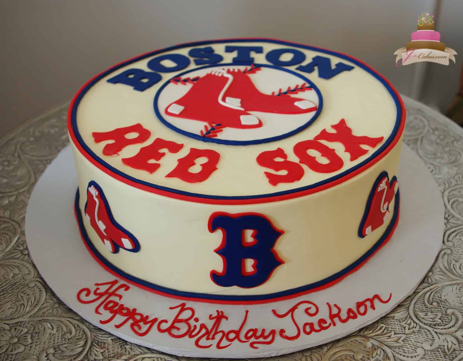 (165) Red Sox Birthday Cake