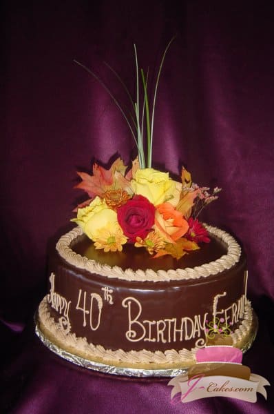 (103) Autumn Theme 40th Birthday Cake