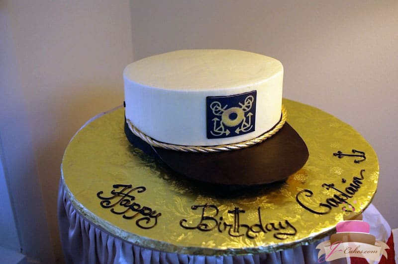 (115) Captain's Hat Birthday Cake