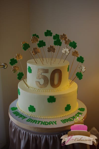(117) Shamrock 50th Birthday Cake