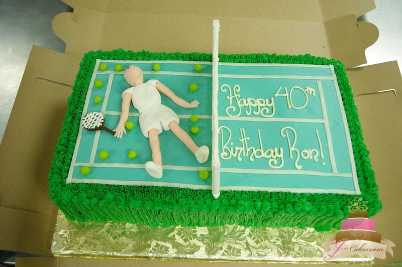 (128) Tennis Court Birthday Cake
