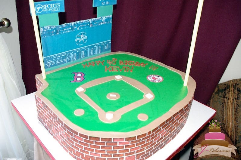 (130) Baseball Stadium Birthday Cake