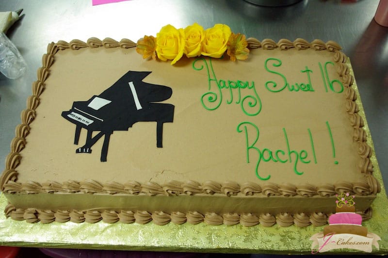 (132) Piano Birthday Cake