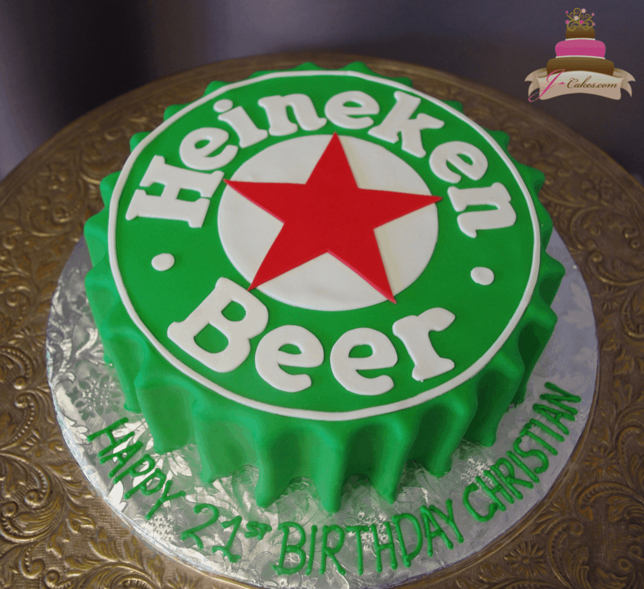 (190) Heineken Bottle Cap Cake