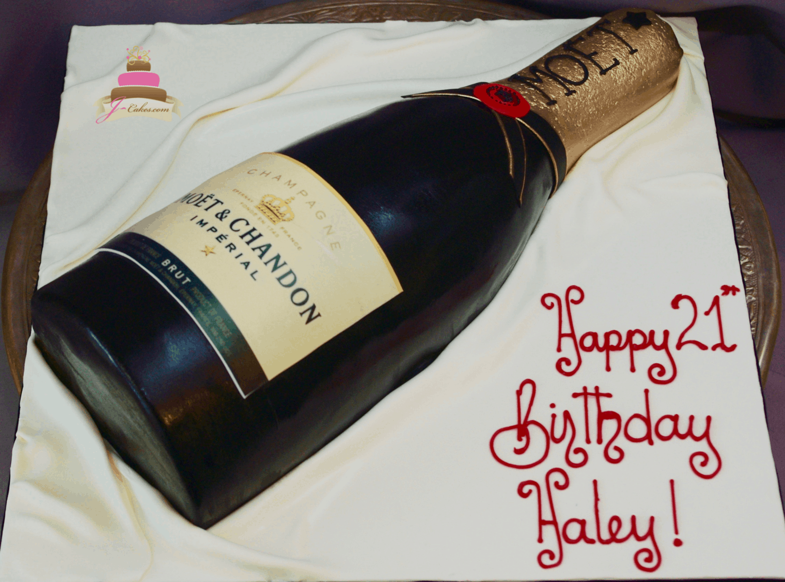 (209) 3D Champagne Bottle Cake