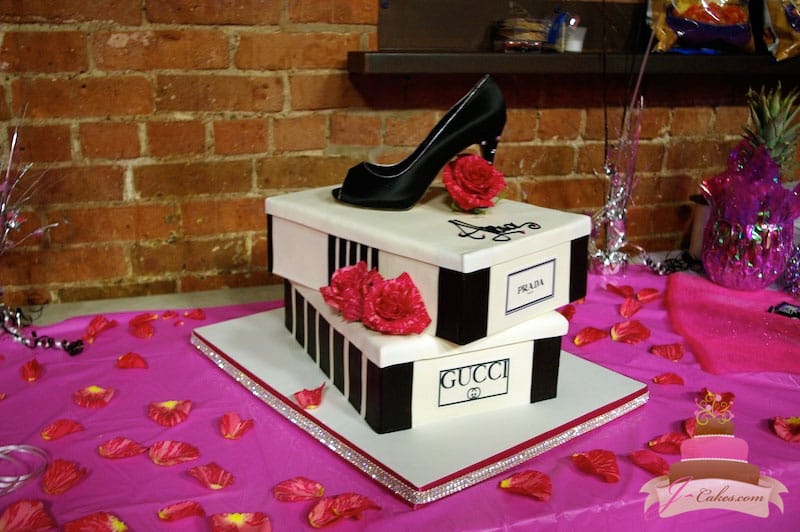 (116) Tiered Shoebox Birthday Cake