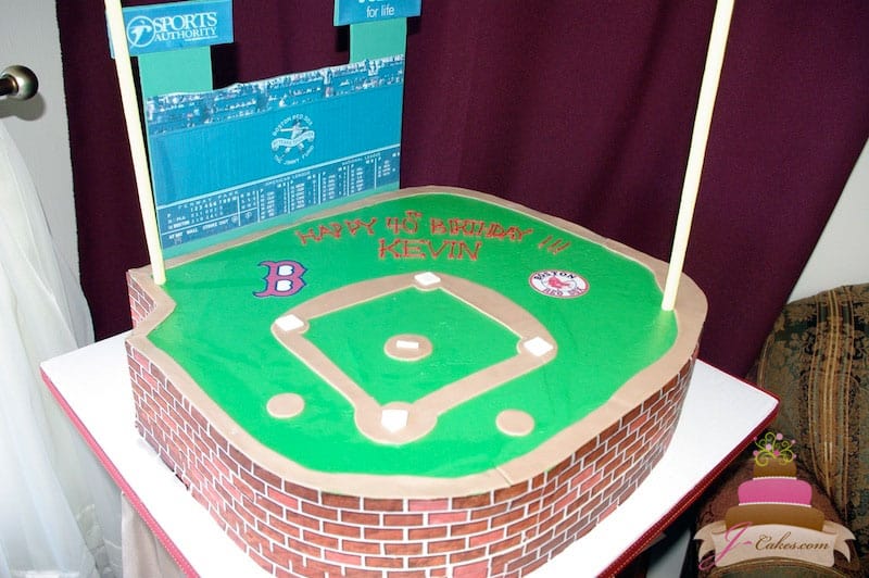 (130) Baseball Stadium Birthday Cake