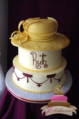 (136) Elegant Hat Birthday Cake