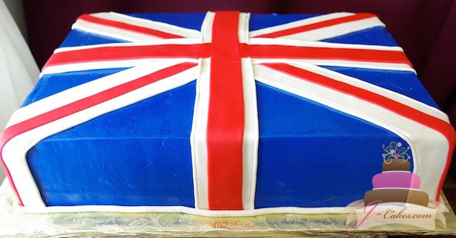 (143) UK Flag Birthday Cake