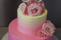 (193) Pink Ombre Buttercream Cake