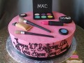(168) Make-Up Theme Birthday Cake