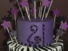 (106) Zebra Print 21st Birthday Cake