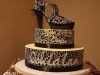 (131) Leopard Print Fashionista Birthday Cake