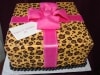 (133) Leopard Print Gift Box Birthday Cake