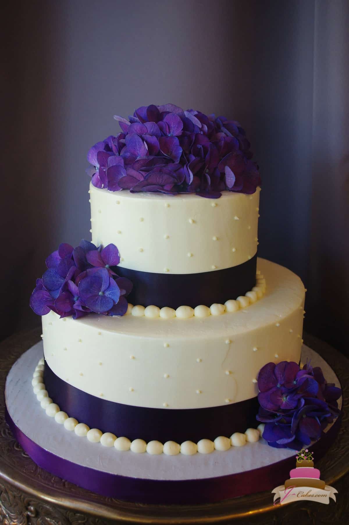 (318) Purple Hydrangea Bridal Shower Cake