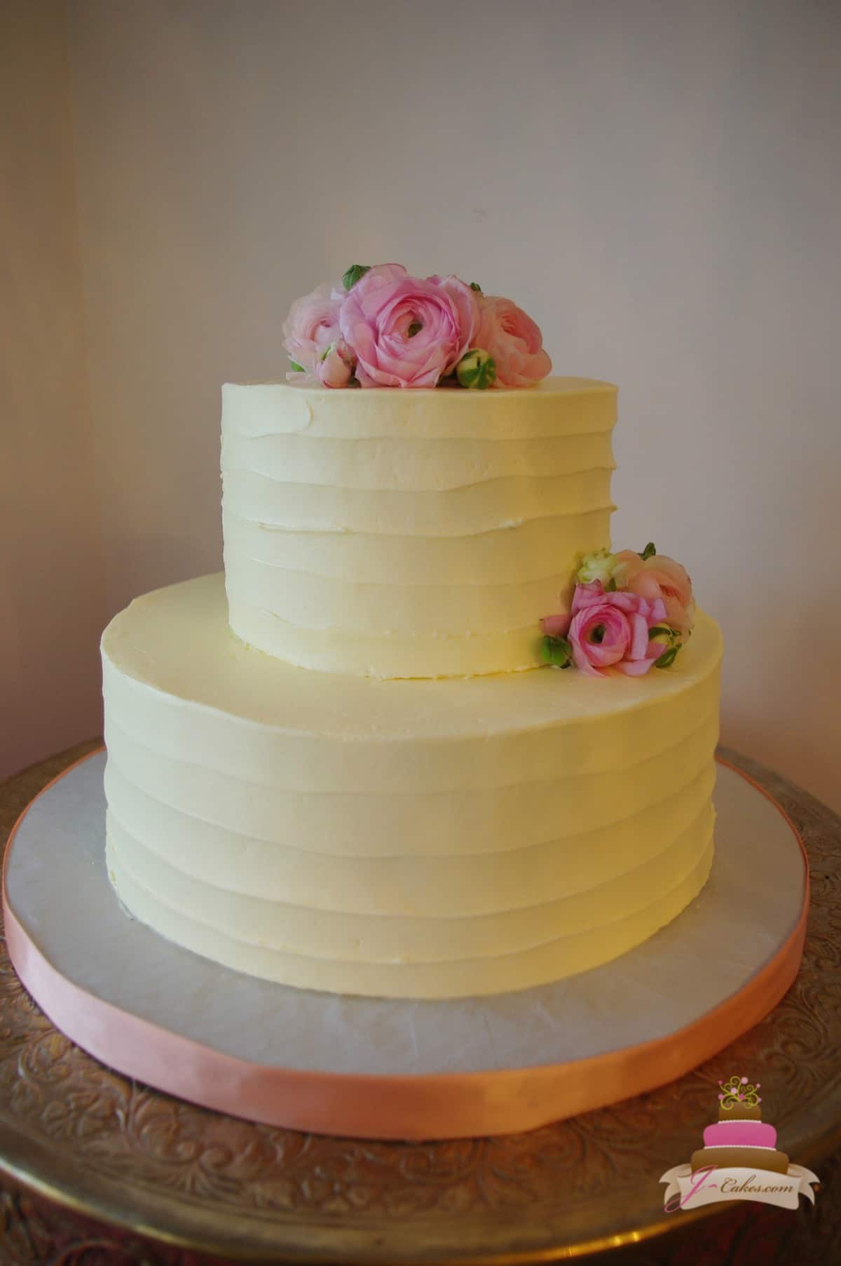 (314) Textured Bridal Shower Cake