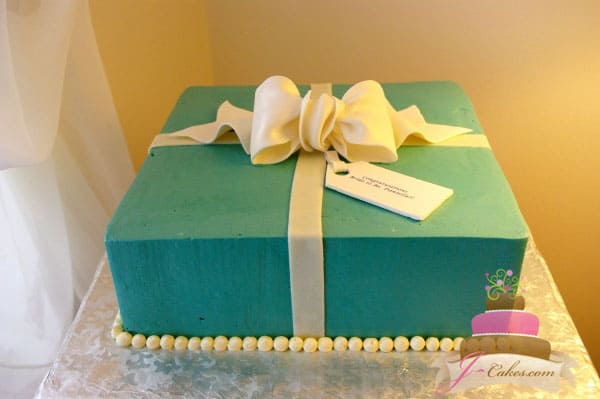 (307) Tiffany Gift Box Bridal Shower Cake