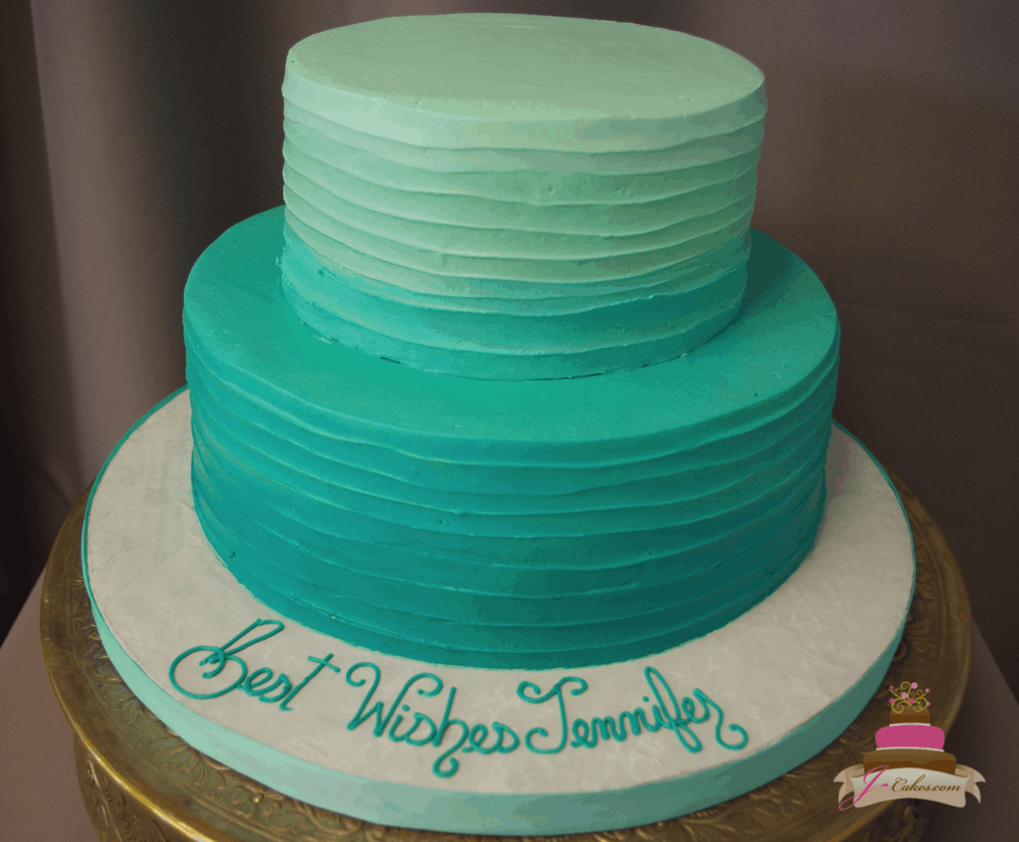 (324) Turquoise Ombre Cake