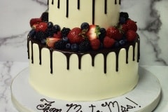 (326) Chocolate Drip Fruit Bridal Shower Cake