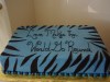 (308) Blue Zebra Stripe Bridal Shower Cake