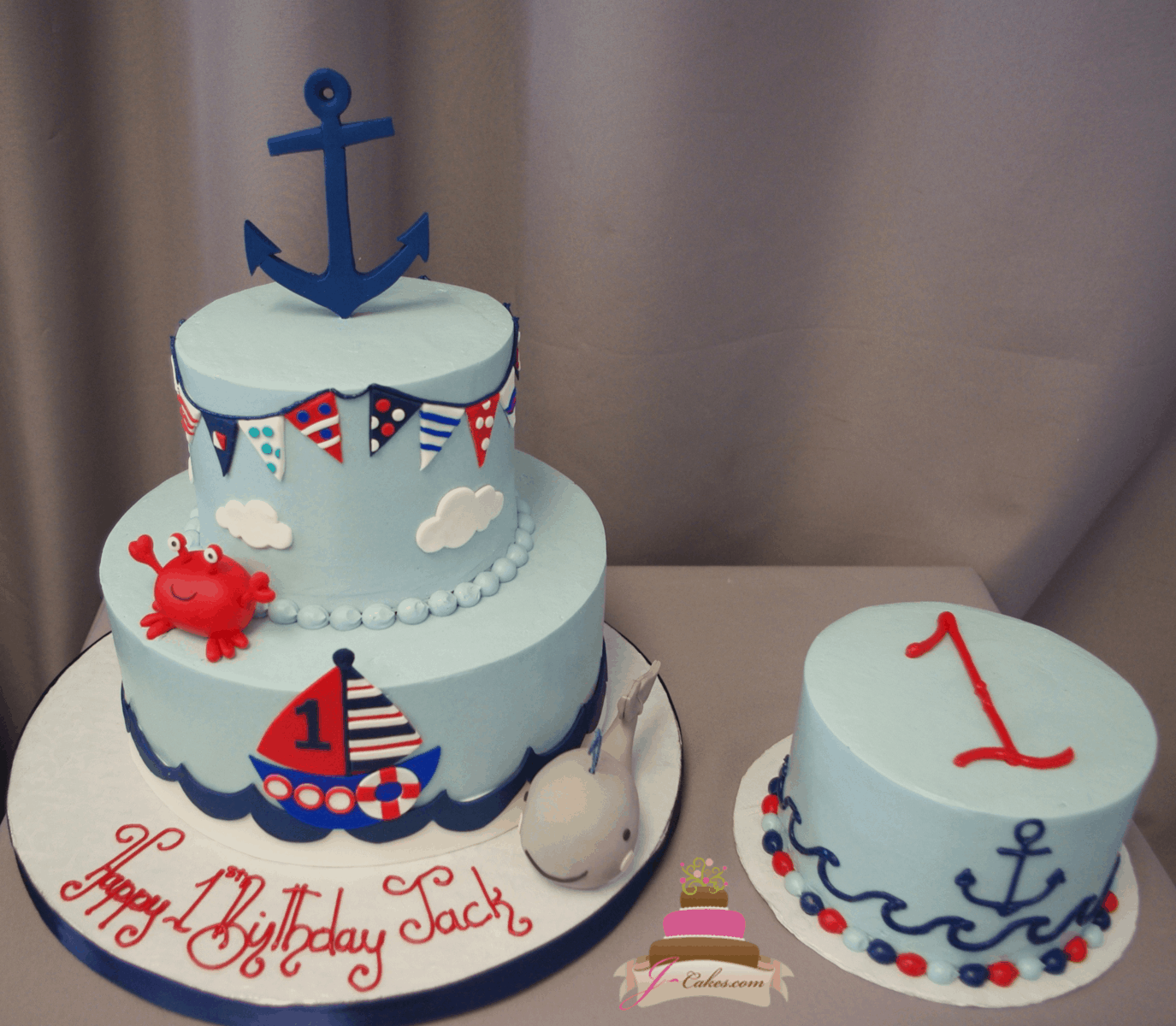 (585) Nautical First Birthday and Smash Cake