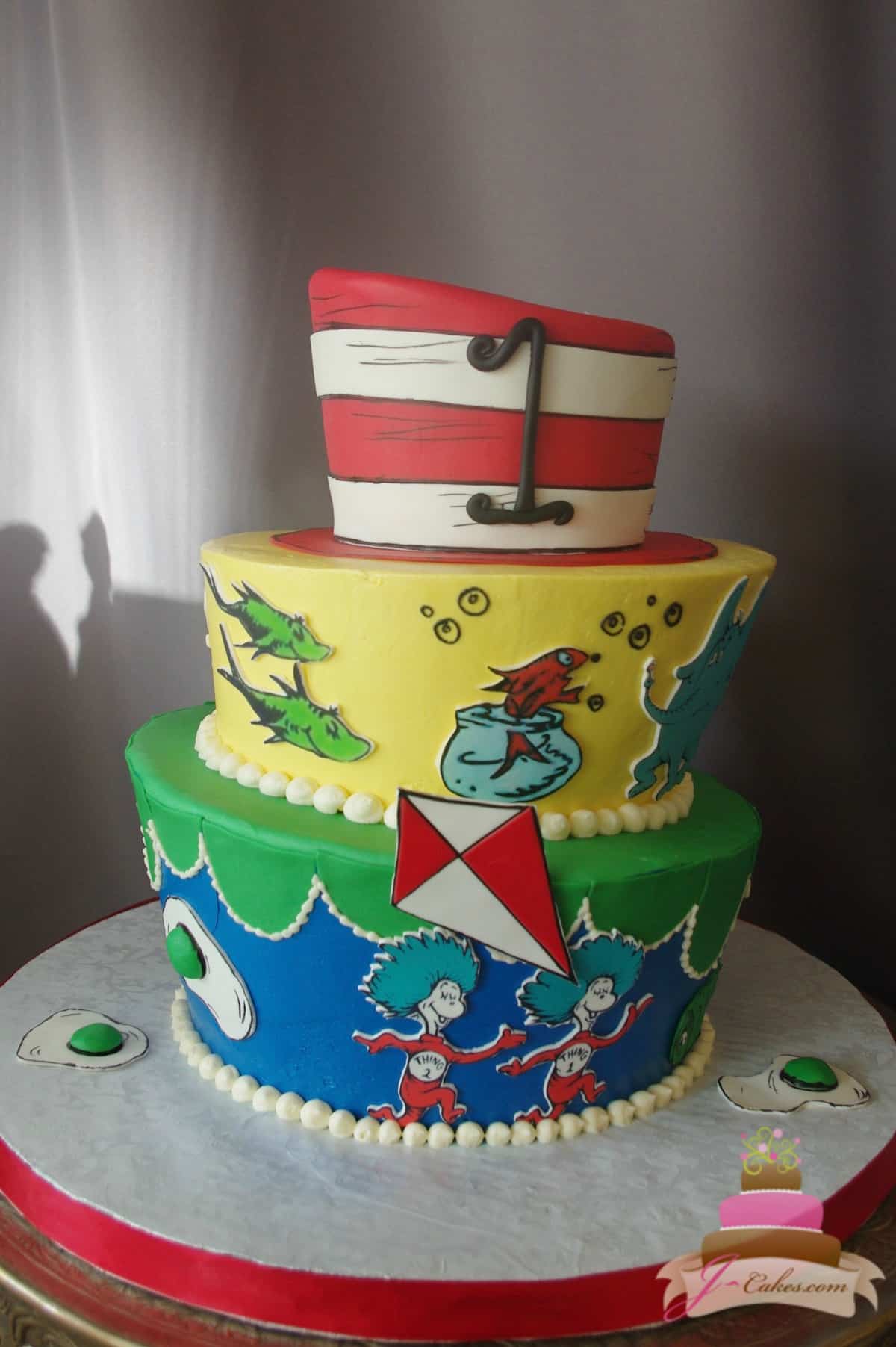 (501) Dr. Seuss Theme Tiered Cake