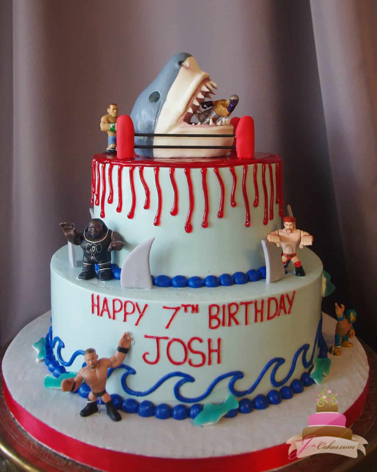 (512) Sharks vs. Wrestlers Theme Cake