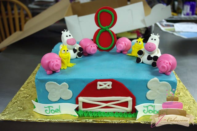 (425) Farm theme Sheet Cake