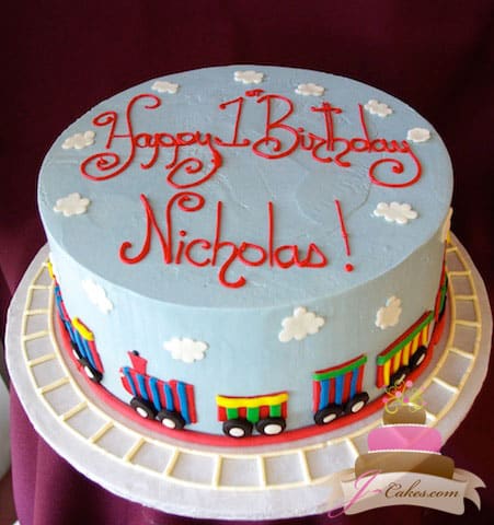 (443) Train Birthday Cake