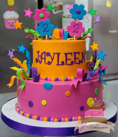 (447) Crazy Color Birthday Cake