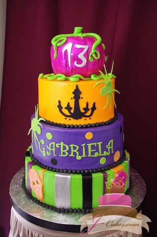 (458) Halloween Theme Birthday Cake